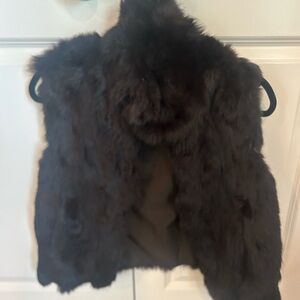 Dark rich brown fur vest